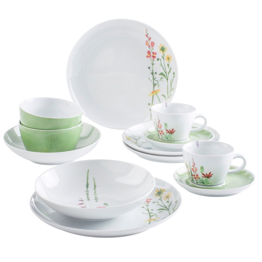 Sets 12-Teilig | Kahla Kahla Wildblume Design 2 Go Set 12Tlg. Wildblume Rot/Gelb