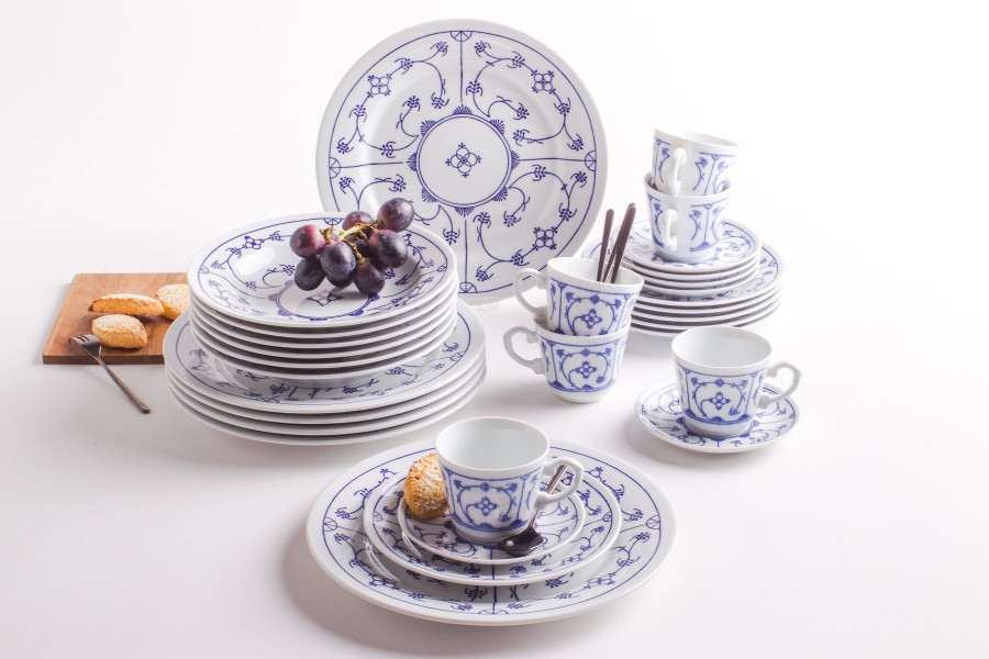 Sets 30-Teilig | Kahla Kahla Blau Saks Kombiservice 30Tlg. Blau Saks