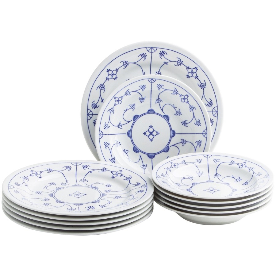 Sets 12-Teilig | Kahla Kahla Blau Saks Tafelservice 12Tlg. Blau Saks