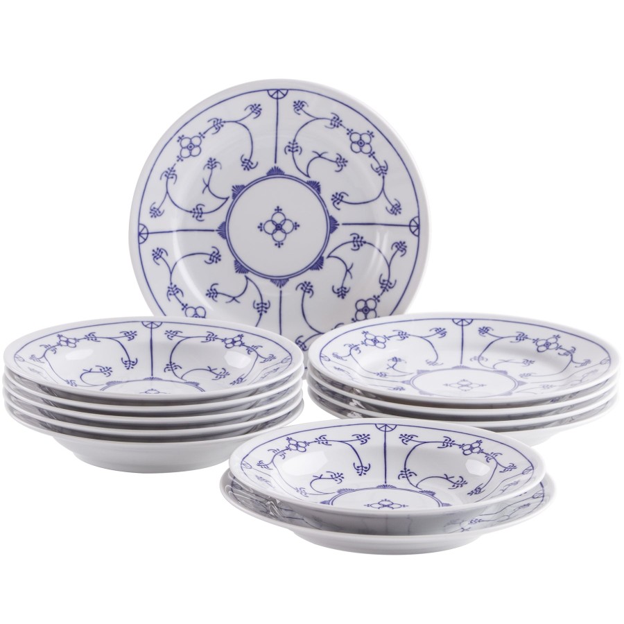 Sets 12-Teilig | Kahla Kahla Blau Saks Tafelservice 12Tlg. Blau Saks