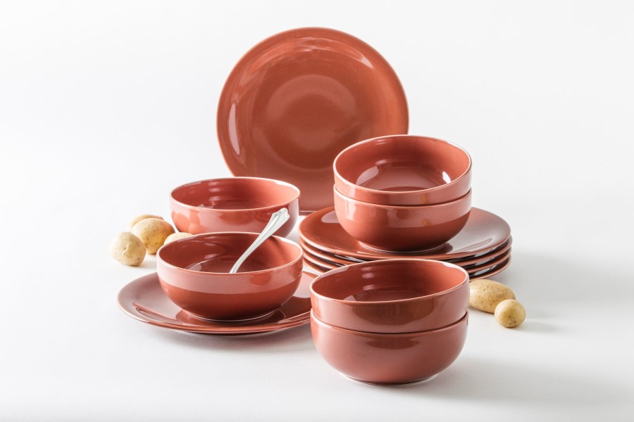 Sets 12-Teilig | Kahla Kahla Homestyle Tafelservice 12Tlg. Siena Red